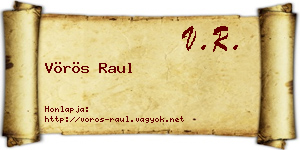 Vörös Raul névjegykártya