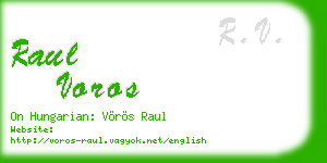 raul voros business card