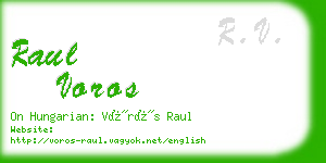 raul voros business card